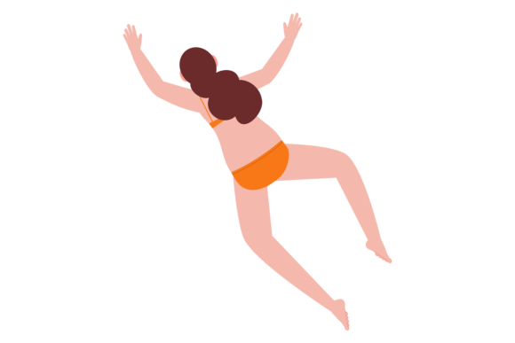 Download Swimming Woman Back View. Summer Vacatio - Premium Resources