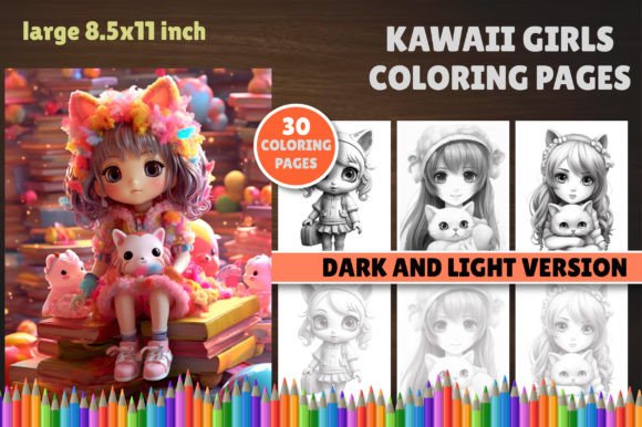 Download Kawaii Girls Coloring Book - Kawaii Collection