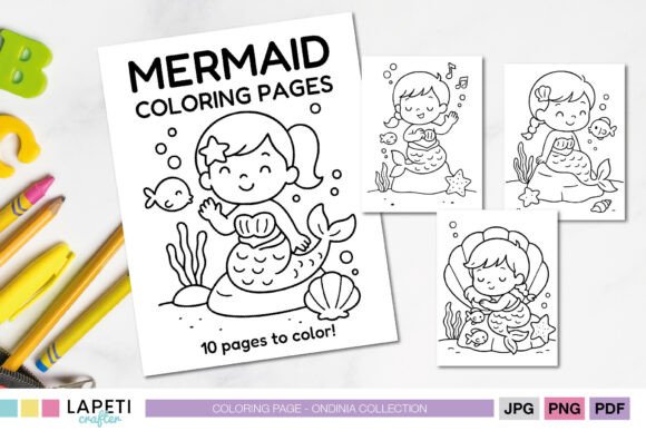 Download Mermaid Coloring Pages, Kawaii Kids - Kawaii Collection