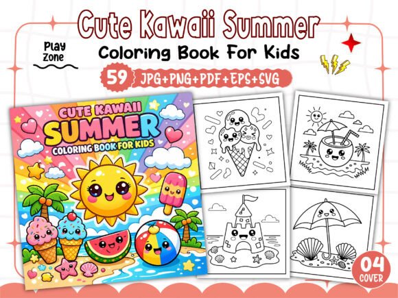 Download Kids - Cute Kawaii Summer Coloring Pages - Kawaii Collection