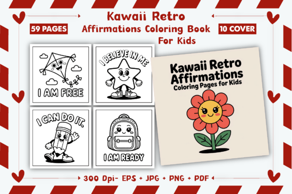 Download Kawaii Retro Affirmations Coloring Pages - Kawaii Collection