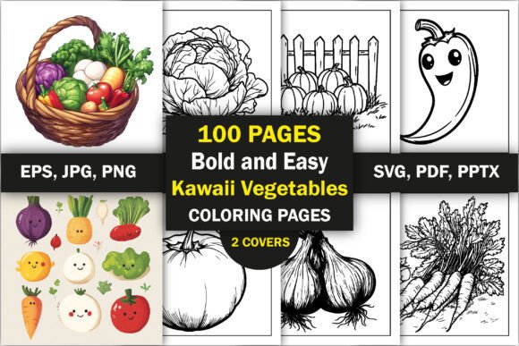 Download Kawaii Vegetables Coloring Book - Kawaii Collection