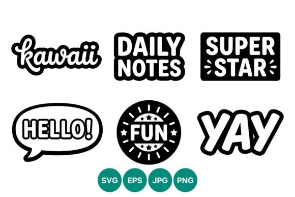 Download Kawaii Daily Notes Fun Word Vector - Kawaii Collection