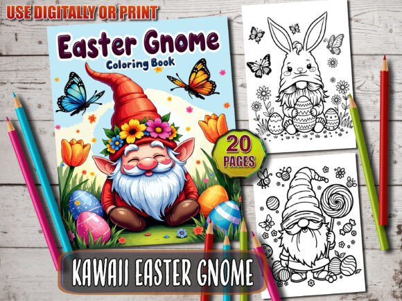 Download Kawaii Easter Gnome Coloring Book - Kawaii Collection