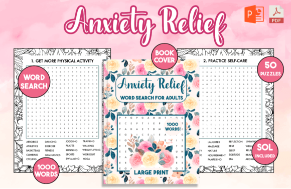 Download Anxiety Relief Word Search for Adults - Anxiety relief Collection