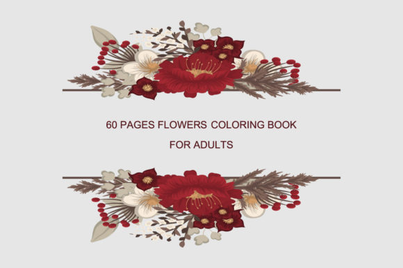 Download 60 Pages Flowers Coloring Book for Adult - Premium Bundle