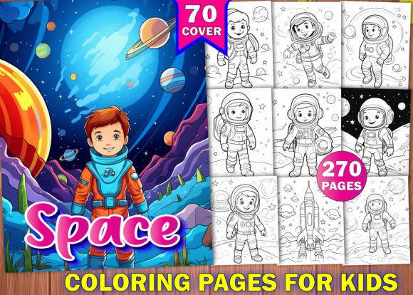 Download 250+ Space Coloring Pages for Kids - KDP - Premium Resources