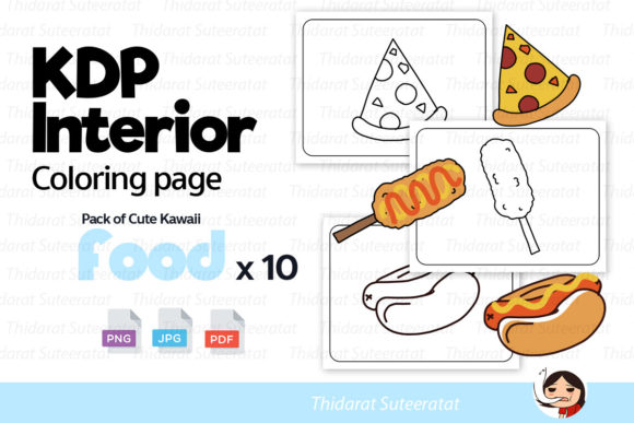 Download KDP Coloring Page : Cute Kawaii Foodx10 - Kawaii Collection